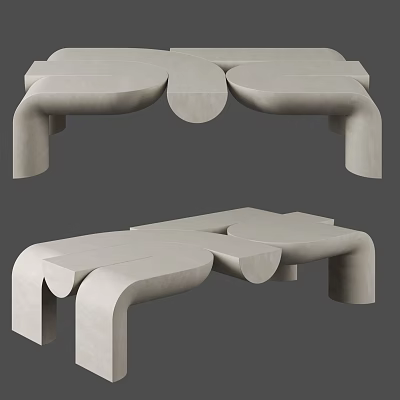 Modern Concrete Stool Design With Organic Curves And Smooth Surface Structure 3d model