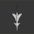 Detailed White Fighter Jet Model With Red Exhaust Flames On Dark Reflective Surface
