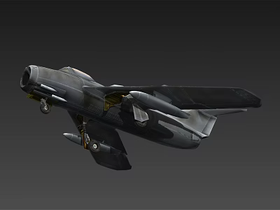 Detailed 3D Render Of Modern Military Fighter Jet With Aerodynamic Design And Wing Structure 3d model