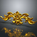 Golden Decorative Carved Metal Hardware Ornament with Intricate Patterns for Home Decoration