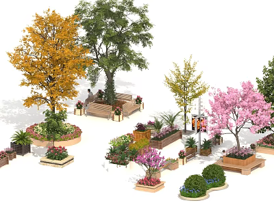 modern tree pool flower 3d model modern tree pool flower 3d model