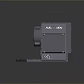 Dell Industrial Computer Workstation Featuring Gray Casing Red Button Circular Lens And Small Square Component