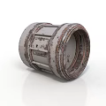 Industrial Cylindrical Metal Equipment With Rustic Surface And Striped Structure