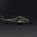 3D Military Helicopter Model With Camouflage Paint Rotor And Fuselage Design