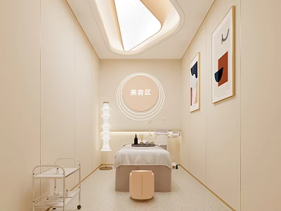 SPA Sauna Treatment Room With Modern Interior Soft Lighting And Decorative Art 3d model