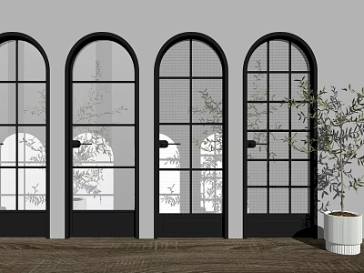 Modern swing door glass door 3d model Modern swing door glass door 3d model