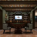 Classic Wine Cellar Interior With Wooden Racks Brick Walls And Hanging Chandelier