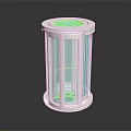 Modern Kitchen Transparent Cylindrical Storage Jar With Metal Frame And Glass Body
