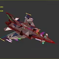Modern Fighter Jet Design Featuring Blue White Geometric Camouflage And Sharp Aerodynamic Structure 3d model