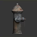 Vintage Rusted Fire Hydrant Decorative Living Accessory With Ornate Top And Metal Chain