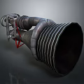 Rocket Engine Component For Spacecraft Propulsion With Metallic Pipes And Annular Structure
