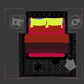 Luxury Pink Tufted Double Bed With Decorative Pillows And Bedside Stool