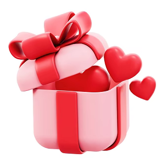 Modern Gift Box Gift Box Love Valentine's Day Decorations Cartoon Love Box 3d model