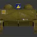 Yellow Military Tank With Tracks Turret And French Flag Emblem