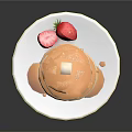 Golden Stack of Freshly Made Pancakes Drizzled With Syrup On White Plate