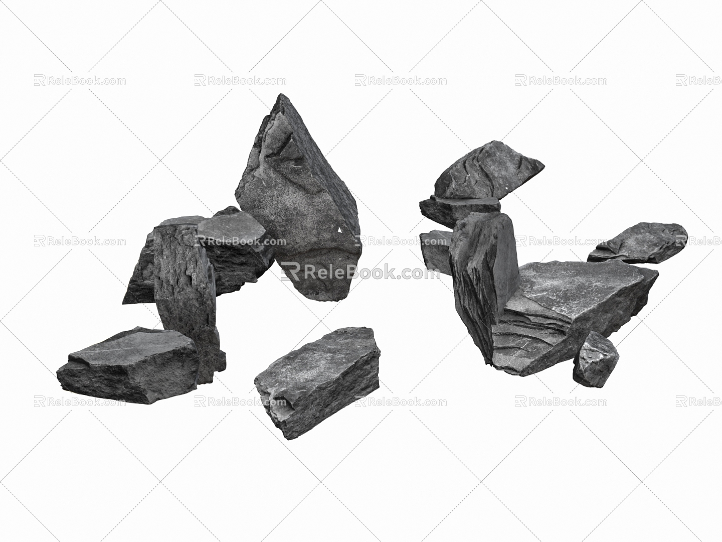 Modern Stone Landscape Stone Stone Block Rock Stone Gravel 3d model