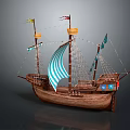 modern ship ancient ship ancient sailing ship ancient warship large ancient ship 3d model