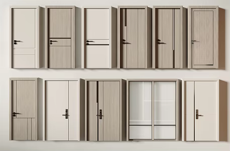 Modern swing door security door room door kitchen door balcony door 3d model