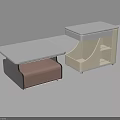 Modern Wooden Coffee Tables With Pink Soft Upholstery White Storage Shelves Design
