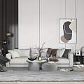 Modern Sofa Coffee Table Combination Simple Sofa Coffee Table Combination 3d model