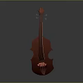 Artistic Painted Musical Instrument Cello with Red Body Strings and Scroll