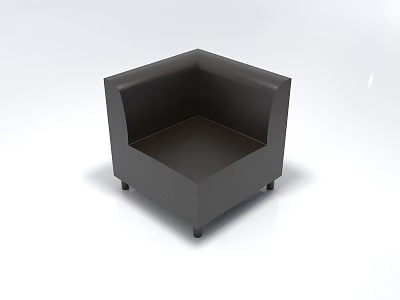 Unique Shape Black Sofa With Modern Square Structure And Sleek Surface Design 3d model