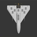 White Triangular Wing Aircraft Model With Metallic Finish And Square Panels 3d model