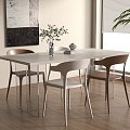 Modern Dining Table Chair Combination Dining Table Chair 3d model