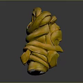 Yellow Twisted Coiled Soft Fabric Towel As Daily Decorative Household Item