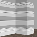 Modern Interior With White Gypsum Cornice On Gray Wall Corner Details