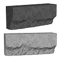Modern Stone Reception Desk With Natural Textured Surface And Minimalist Style