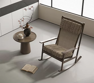 Modern Rocking Chair Leisure Chair Recliner Leisure Table and Chair 3d model