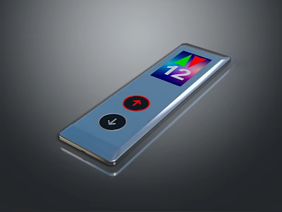 Medical Device Control Panel With Digital Screen And Up Down Buttons 3d model