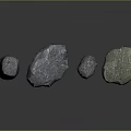 Natural Stone Collection Featuring Various Sizes And Irregular Shapes On Dark Backdrop 3d model