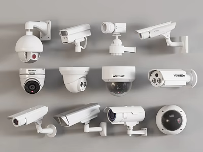 Projection Surveillance Cameras Various Dome Bullet Types For Indoor Outdoor Security 3d model