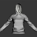 Gray Long Sleeve Hoodie With Hood And Front Pocket Casual Fashion Style