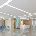 Emergency Center Interior With Waiting Area Chairs Reception Desk And People