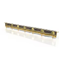Ornamental Architectural Railing With Gold Decorations And Dark Body Design