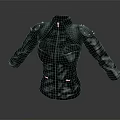 Black Leather Jacket With Shoulder Armor And Front Cutout Zipper Design 3d model
