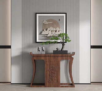 New Chinese-style Entrance Cabinet 3d model