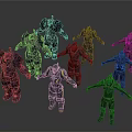 Multiple Sci Fi Armored Characters With Diverse Armor Styles And Poses