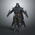 Game Movie Character Batman in Black Armor with Cape and Utility Gear