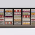 Commercial Display Freezer With Glass Doors And Colorful Packaged Products