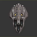 Futuristic Gray Spaceship 3D Model With Geometric Design And Circular Components 3d model