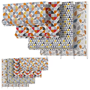 Nordic Roman Curtain Roller Curtain Pull Curtain Sunshade Fabric Curtain Roman Curtain Folding Curtain 3d model
