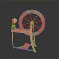 spinning machine loom manual loom simple loom daily necessities 3d model