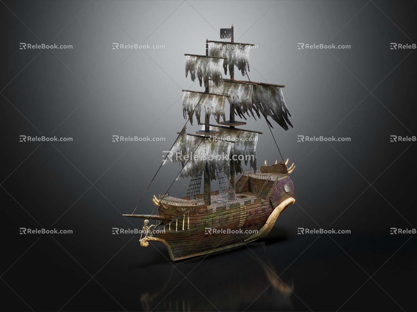 Modern Sailing Cartoon Sailing Old Sailing 3d model