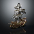 Modern Sailing Cartoon Sailing Old Sailing 3d model