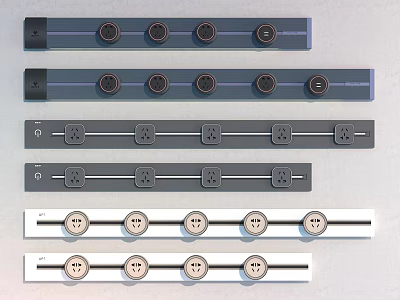 Modern Switch Panels With Various Socket Designs And Color Options For Home Use 3d model