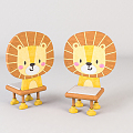 Modern Children's Chair Home Children's Wooden Chair Beautiful Chen Ornaments 3d model